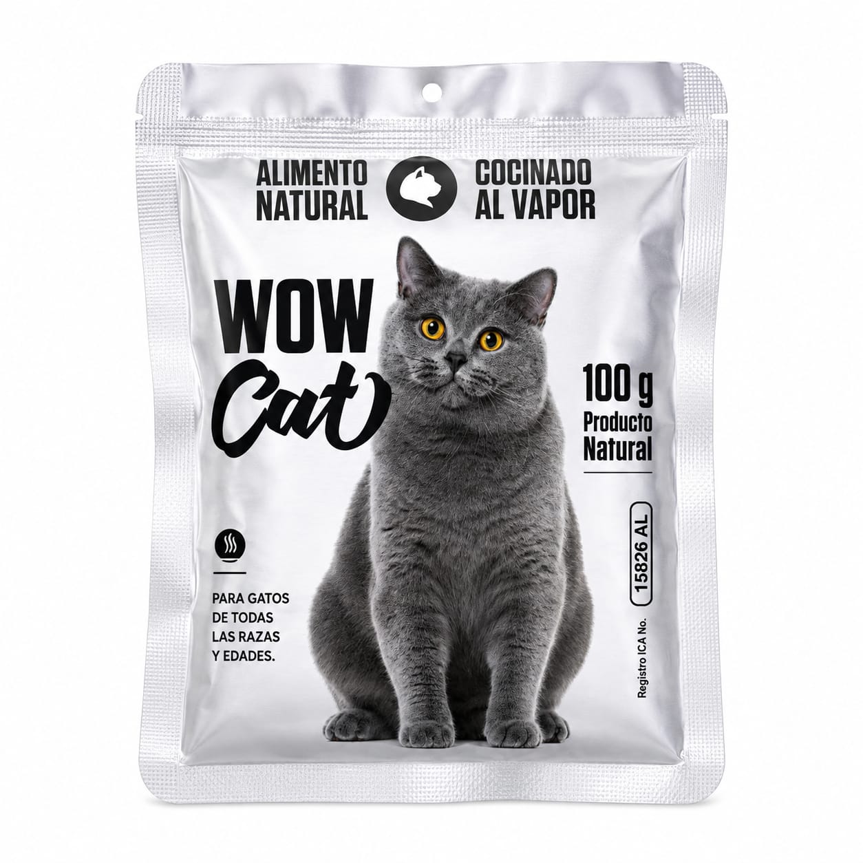 Wow Cat Pavo Alimento Natural Cocinado al Vapor 100 g